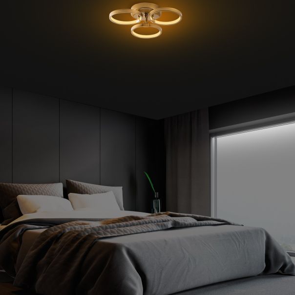 OPVIQ LED plafonjera Halka-13311, zlatna - EP3007968