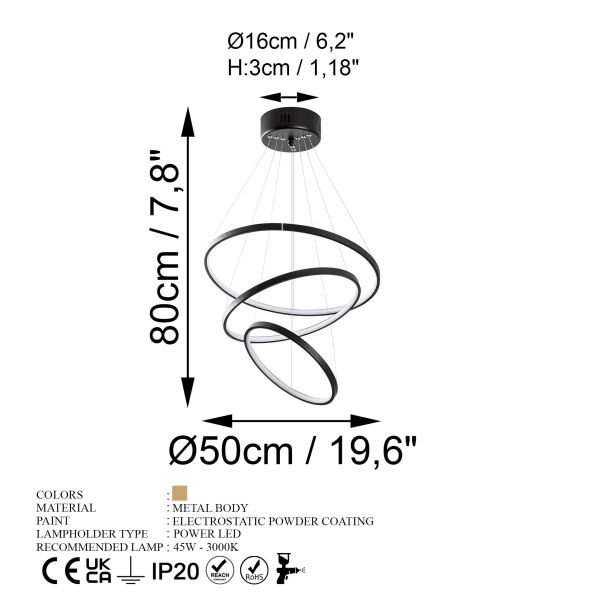 OPVIQ Visilica Simit 13697, crna - EP3008050