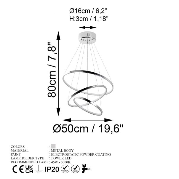 OPVIQ Visilica Simit 13698, srebrna - EP3008053