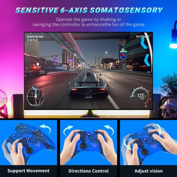 Joypad WIFI kontroler za XBOX One, XBOX X series, PC Windows, PS 3 mermerno plava - 214000