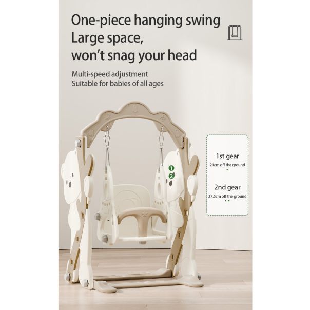 PREMIUM STIL Dečiji tobogan sa ljuljaškom i košem „Meda“ - 12022-1