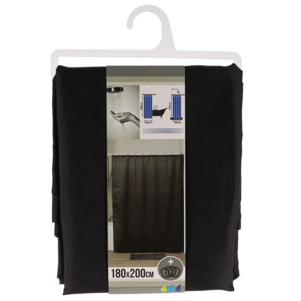 TENDANCE Zavesa za kadu 180x200cm, crna - 1204103