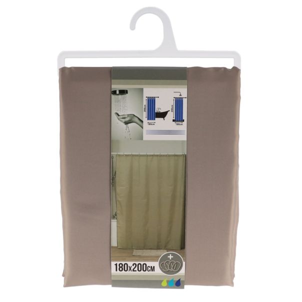 TENDANCE Zavesa za kadu sa 12 kukica 180x200cm, bež - 1204165