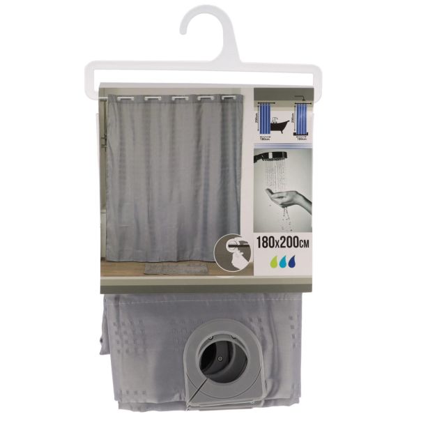 TENDANCE Zavesa za kadu 180x200cm, siva - 1207180