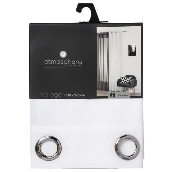 ATMOSPHERA Zavesa etamine 140x240cm poliester bela - 120943Z