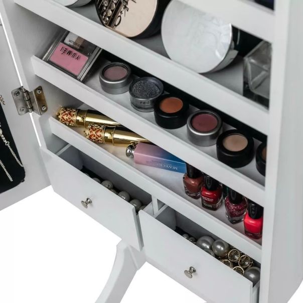 TIMELESS TOOLS Ormar za Šminku sa Ogledalom i LED Osvetljenjem 156x41x37 - 1211-1-1-1-1-1-1-1