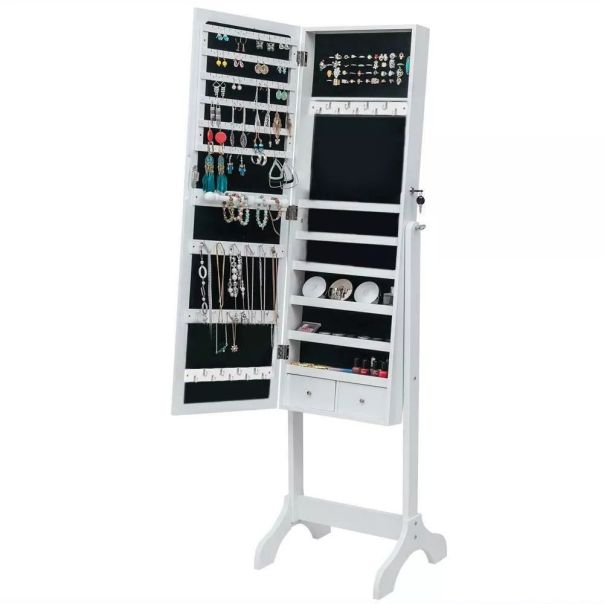 TIMELESS TOOLS Ormar za Šminku sa Ogledalom i LED Osvetljenjem 156x41x37 - 1211-1-1-1-1-1-1-1