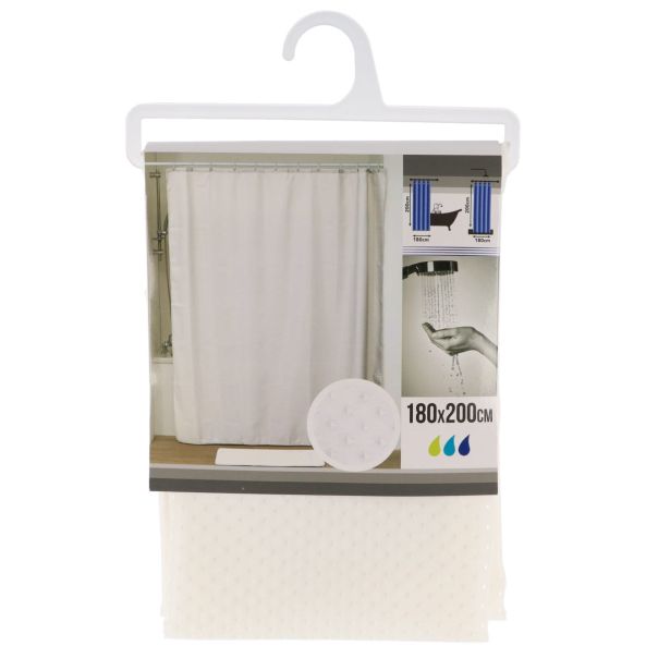 TENDANCE Zavesa za kadu 180x200cm Diamonds, bela - 1211100