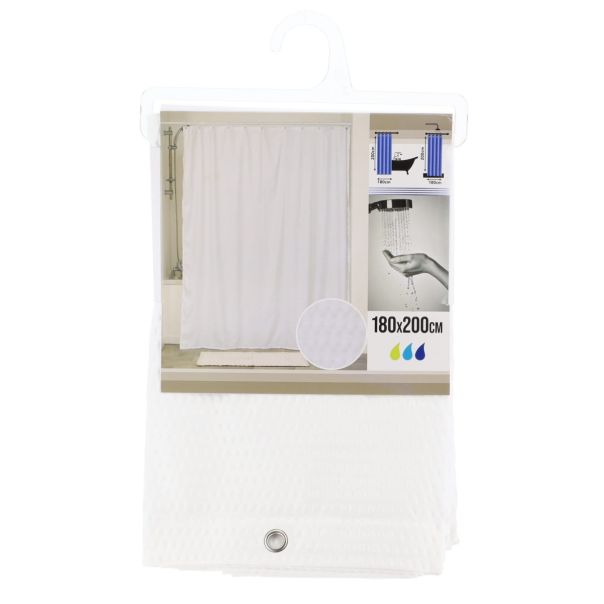 TENDANCE Zavesa za kadu od mikrofibera 180x200cm, bela - 1212100