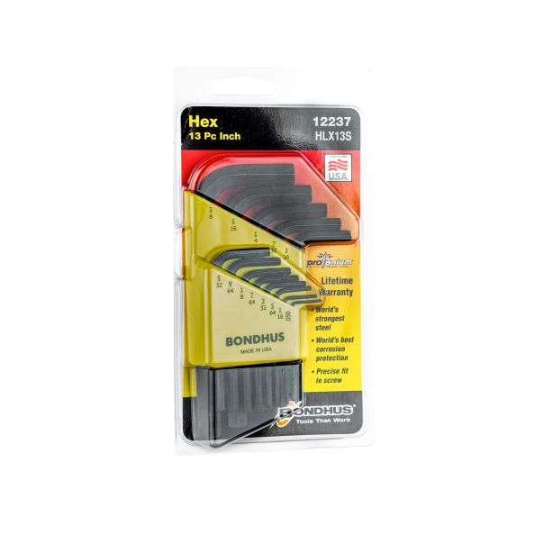 Set kratkih inčnih imbus ključeva Bondhus ProGuard HEX .050 - 3/8 12237 13 kom - 12237-1