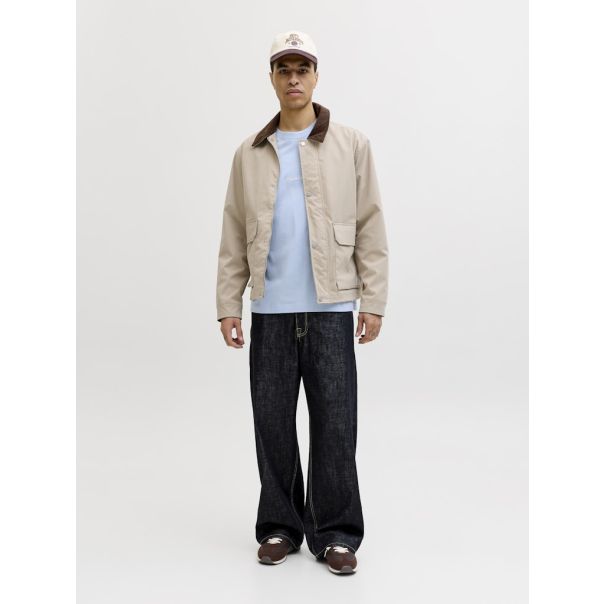 JACK & JONES Muška plava majica rebro - EP3080937
