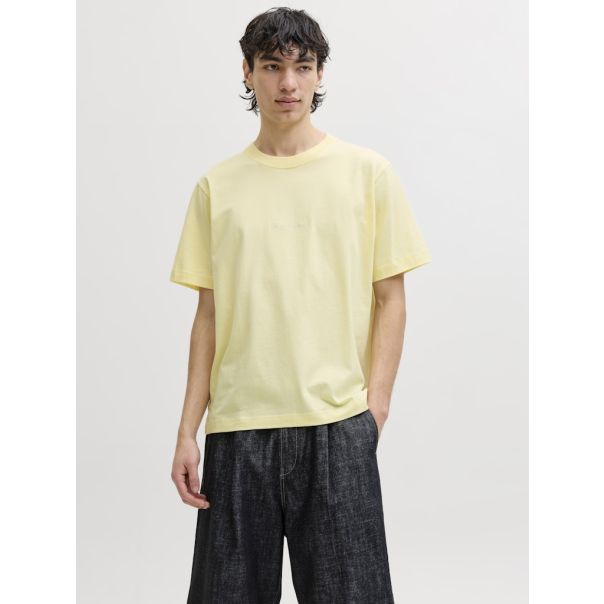 JACK & JONES Muška žuta majica rebro - EP3080940