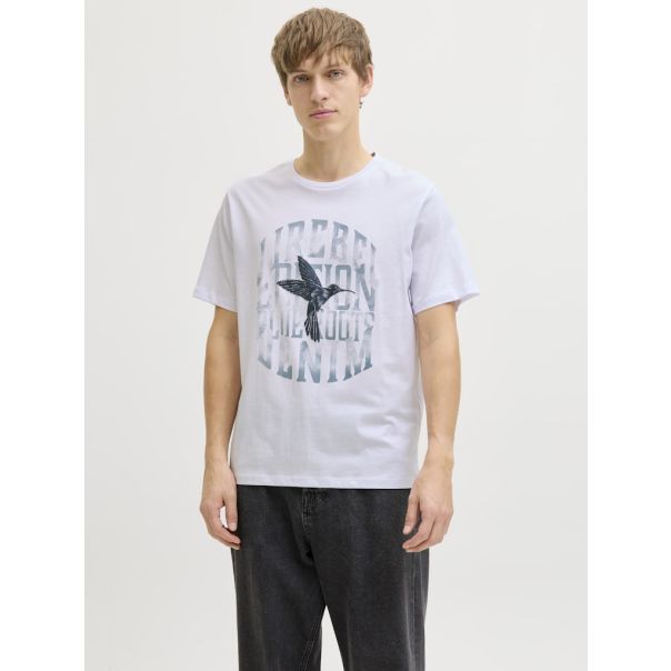 JACK & JONES Muška bela majica jrebalfy - EP3080922
