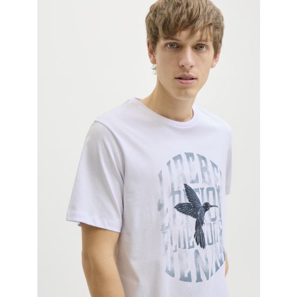 JACK & JONES Muška bela majica jrebalfy - EP3080922