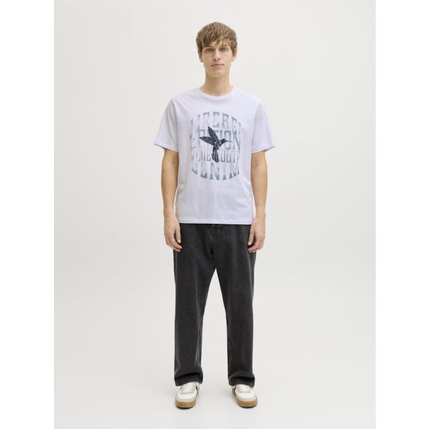 JACK & JONES Muška bela majica jrebalfy - EP3080922