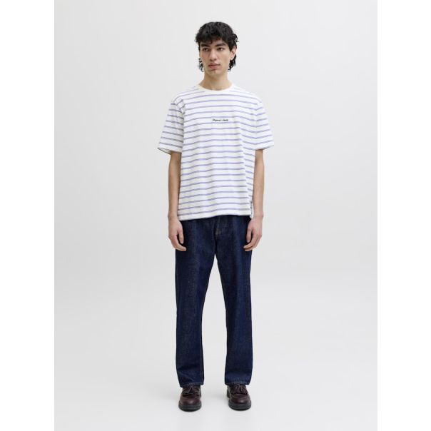 JACK & JONES Muška bela majica rebro - EP3080943
