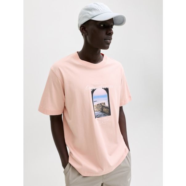 JACK & JONES Muška narandžasta majica rebro - EP3080988