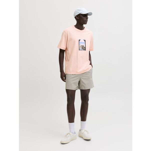 JACK & JONES Muška narandžasta majica rebro - EP3080988