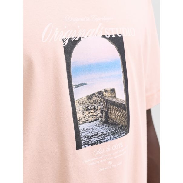 JACK & JONES Muška narandžasta majica rebro - EP3080988