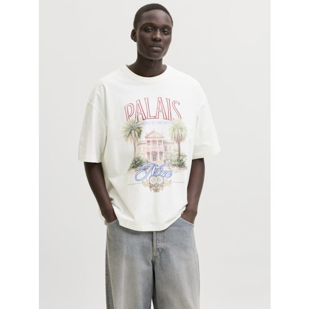JACK & JONES Muška bež majica menton - EP3081006