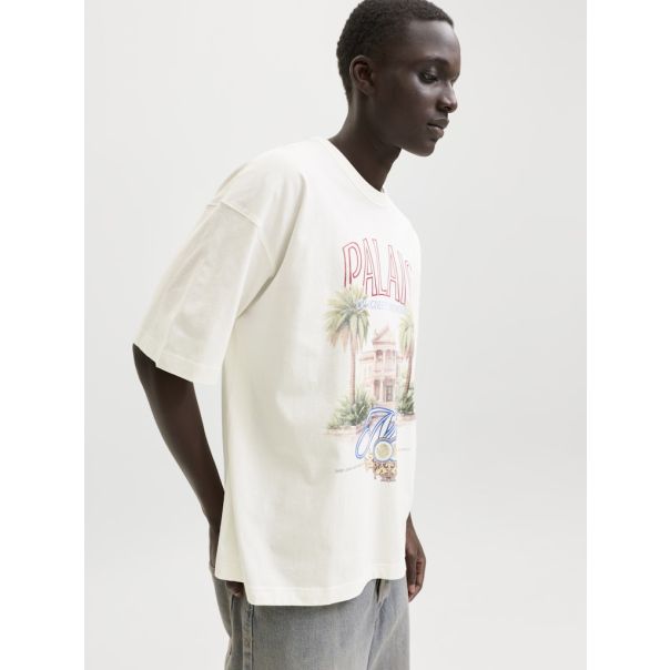 JACK & JONES Muška bež majica menton - EP3081006