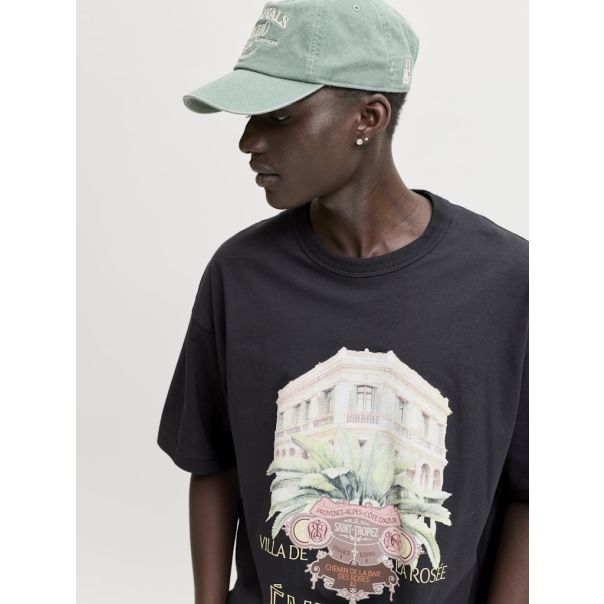 JACK & JONES Muška crna majica menton - EP3080997