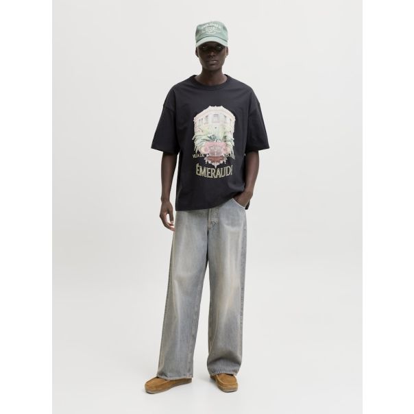 JACK & JONES Muška crna majica menton - EP3080997
