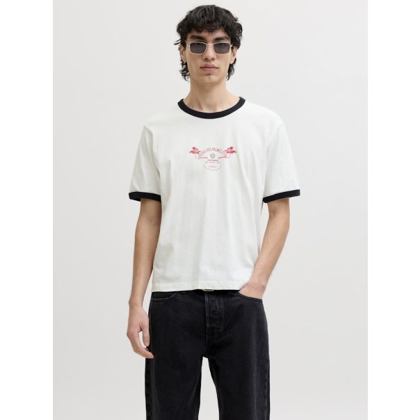 JACK & JONES Muška bež majica menton - EP3081000
