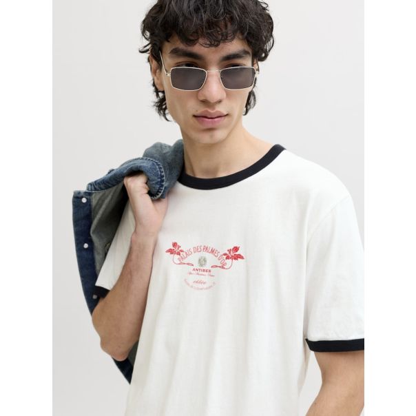 JACK & JONES Muška bež majica menton - EP3081000