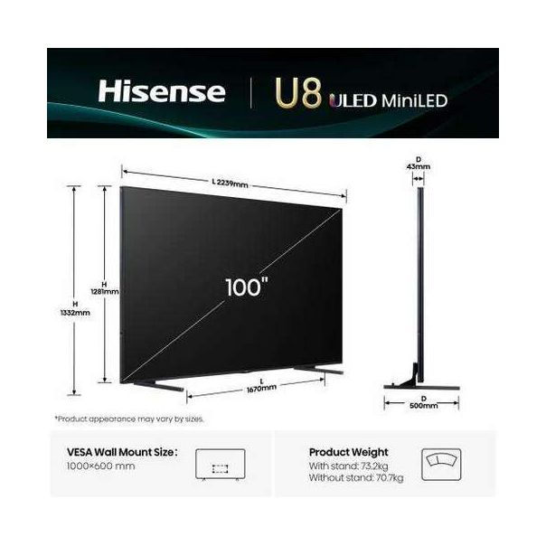HISENSE Televizor 100U8Q, Ultra HD, Smart - TVZ02912