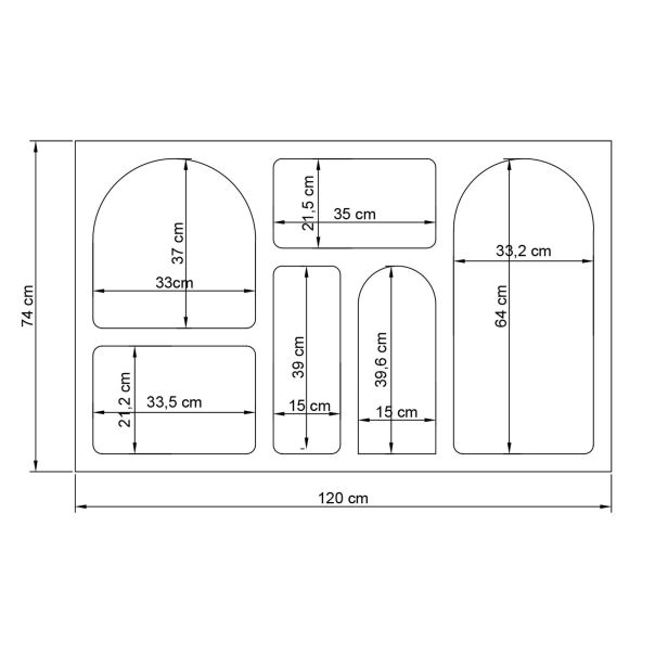 HANAH HOME Komoda Liva, antracit - 125GLN1222