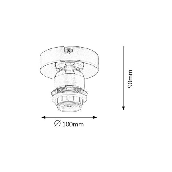 Rabalux Plafonjera Bottom E27 1x MAX 60W hrom (1301) - 1301-1