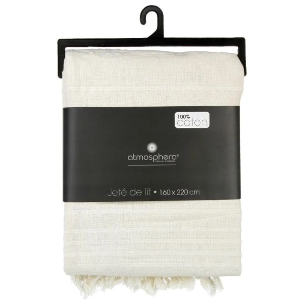 ATMOSPHERA Prekrivač 220x160cm pamuk bela - 131645A