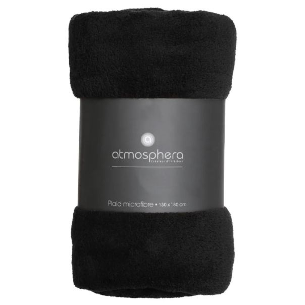 ATMOSPHERA Ćebe 130x180cm poliester crna - 131648J