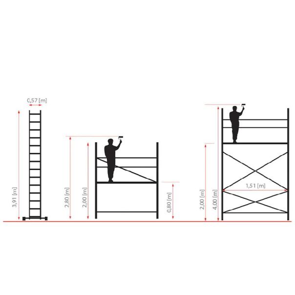 BAULICH Aluminijumska Višenamenska Skela HECTOR Basic 4m - 1335