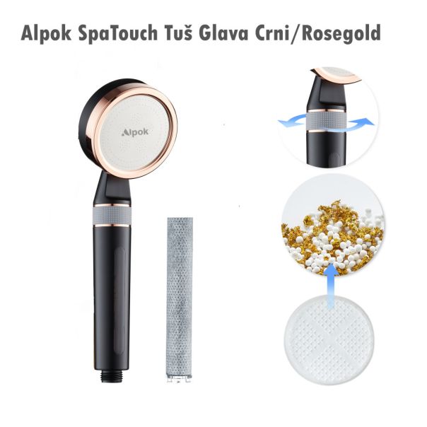 ALPOK Spatouch Tuš glava sa dual filterom crna - EP3027098