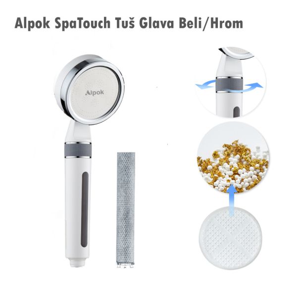 ALPOK Spatouch Tuš glava sa dual filterom bela - EP3027123