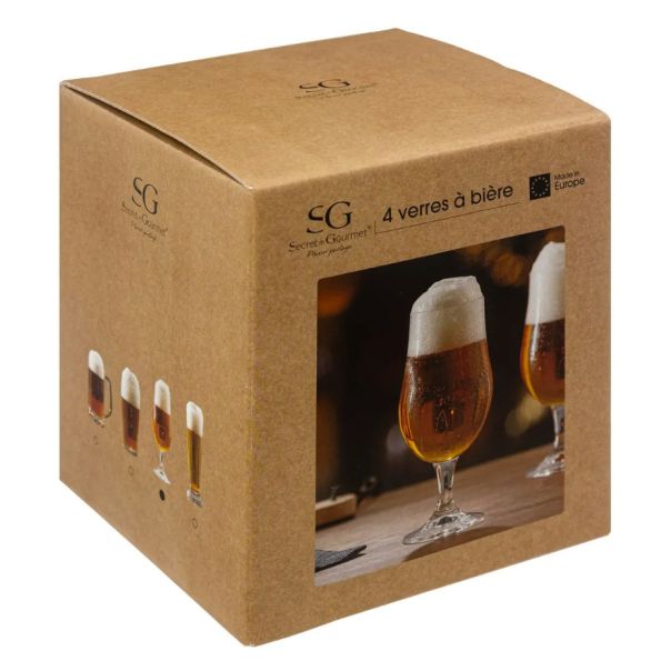 SECRET DE GOURMET Čaša za pivo sa stopom 4/1 370ml - 134801