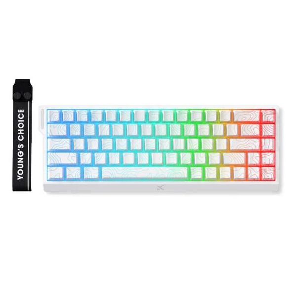 Gaming tastatura MCHOSE Ace 68 Hall Effect Magnetic Switch white topographic - MC-Ace68-17