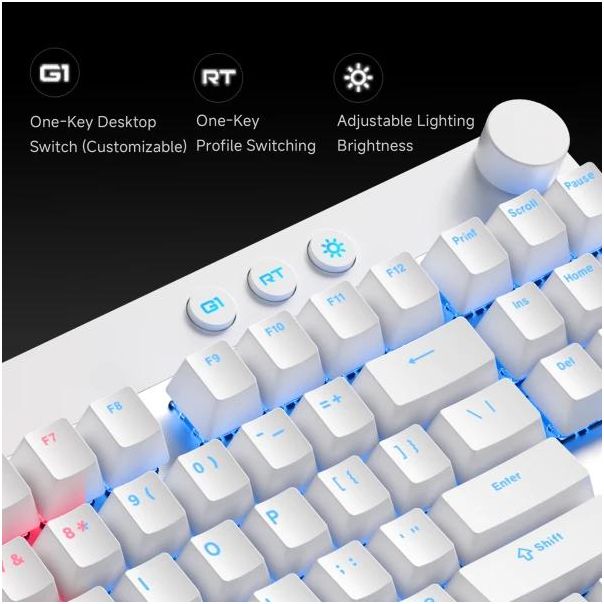 Gaming tastatura MCHOSE Mix 87 Hall Effect Magnetic Switch bela - MC-Mix87-2