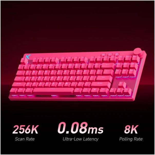 Gaming tastatura MCHOSE Mix 87 Hall Effect Magnetic Switch rose red - MC-Mix87-5