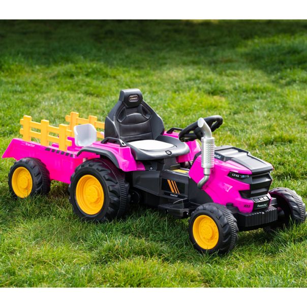 PREMIUM STIL Dečiji traktor sa prikolicom i daljinskim roze - EP3083552