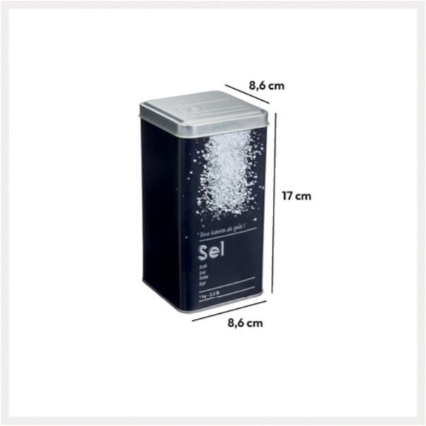 FIVE Kutija za so Black edition 8,7X17cm metal crna - 136312-1