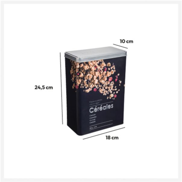 FIVE Kutija za žitarice Black edition 18X10X24,5cm metal crna - 136316