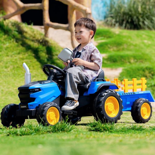PREMIUM STIL Dečiji traktor sa prikolicom i daljinskim plavi - EP3083546