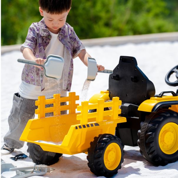 PREMIUM STIL Traktor sa prikolicom i pokretnom kašikom Žuti - EP3084153