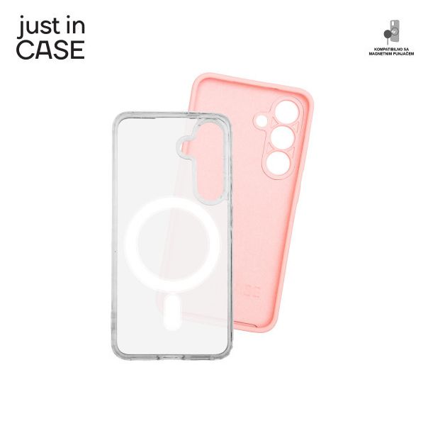 JUST IN CASE 2u1 Extra case MAG MIX PLUS paket maski za Samsung S25, roza - MAGPL235PK