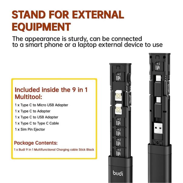 Multifunkcionalni citac adapter Budi USB-C 3.0 DC516B crni - 208856