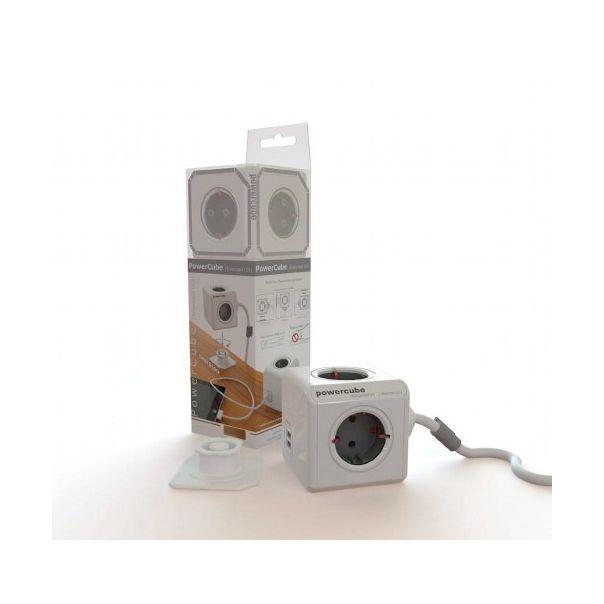 ALLOCACOC DESIGNNEST PowerCube Extender produžni kabl sa 4 utičnice 1402GY/DEEUPC, sivi - 1402GY-DEEUPC
