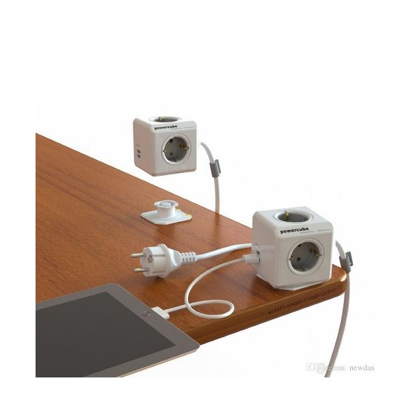 ALLOCACOC DESIGNNEST PowerCube Extender produžni kabl sa 4 utičnice 1402GY/DEEUPC, sivi - 1402GY-DEEUPC